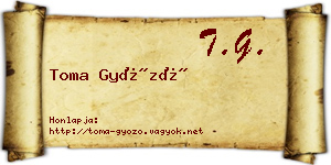 Toma Győző névjegykártya